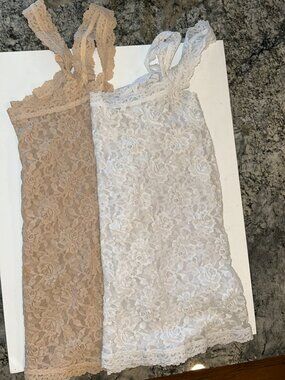 Hanky Panky Camisoles, Pair, XL white , Tan
